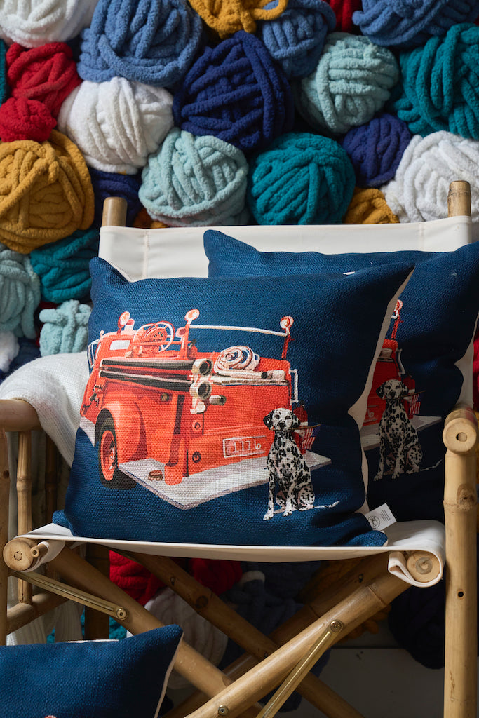 Americana Fire Truck Pillow