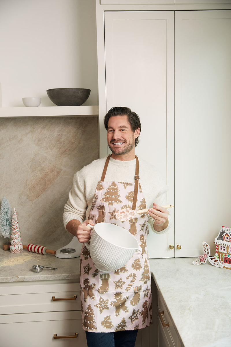 Pink Gingerbread Apron + Spatula Bundle