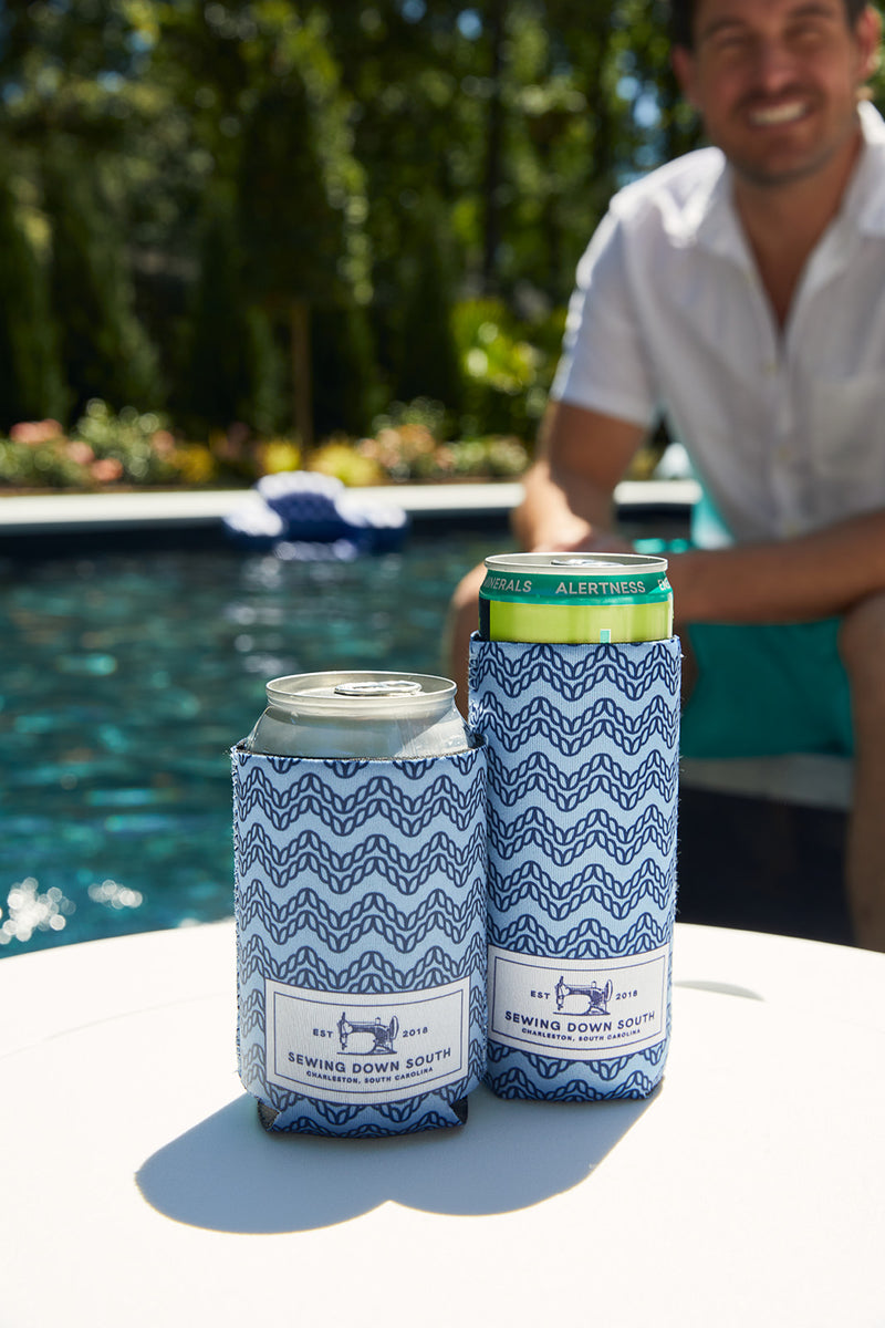 Navy Chevron Ropes Koozie, 4 PACK (Skinny or Standard) – Sewing Down South