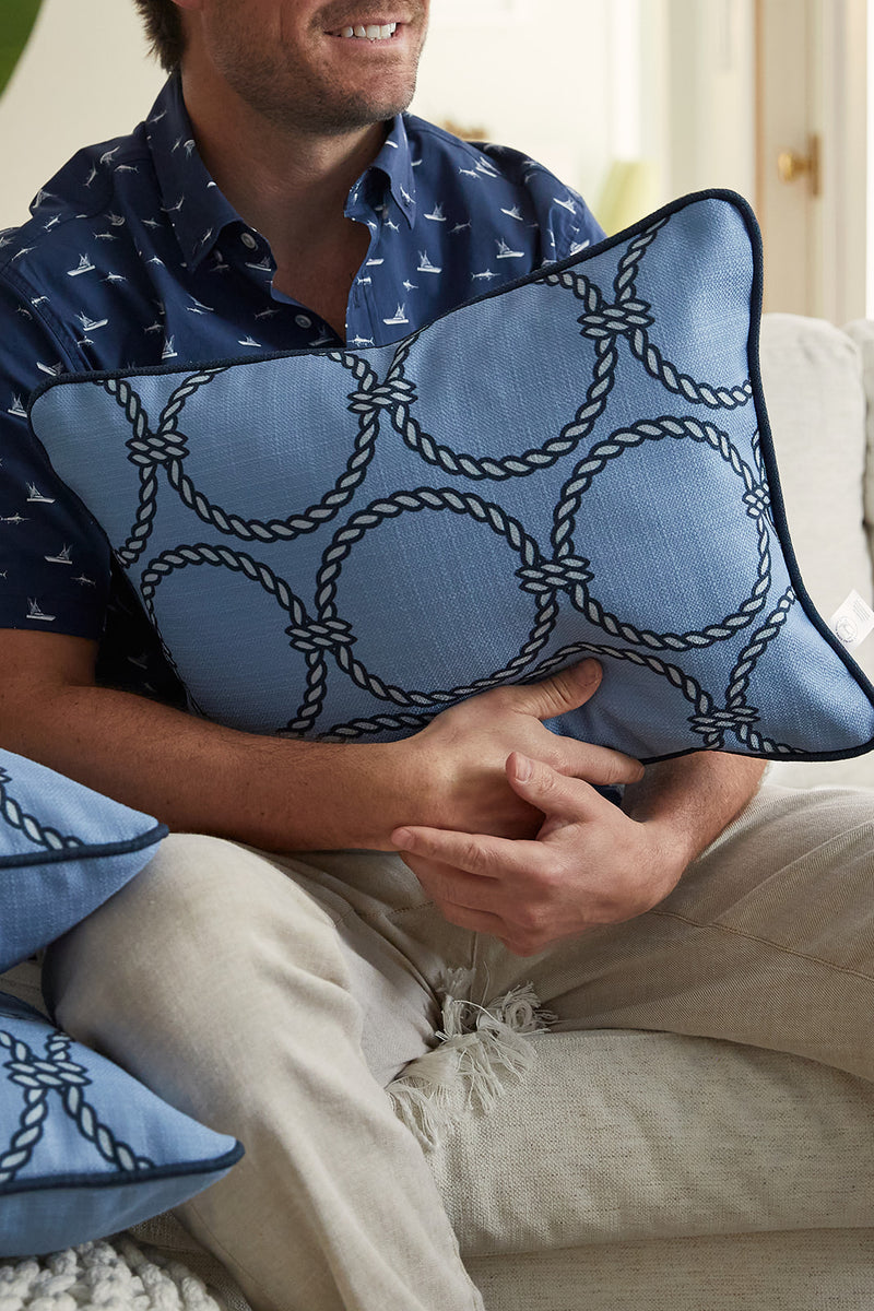 Bel Air Blue Large Rope Rounds Lumbar Pillow – Sewing Down South