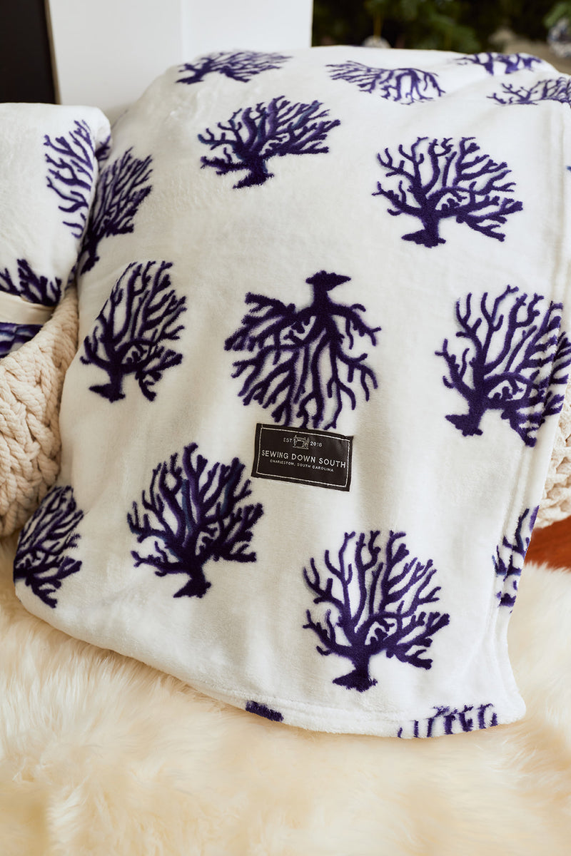 Navy coral hotsell throw pillows
