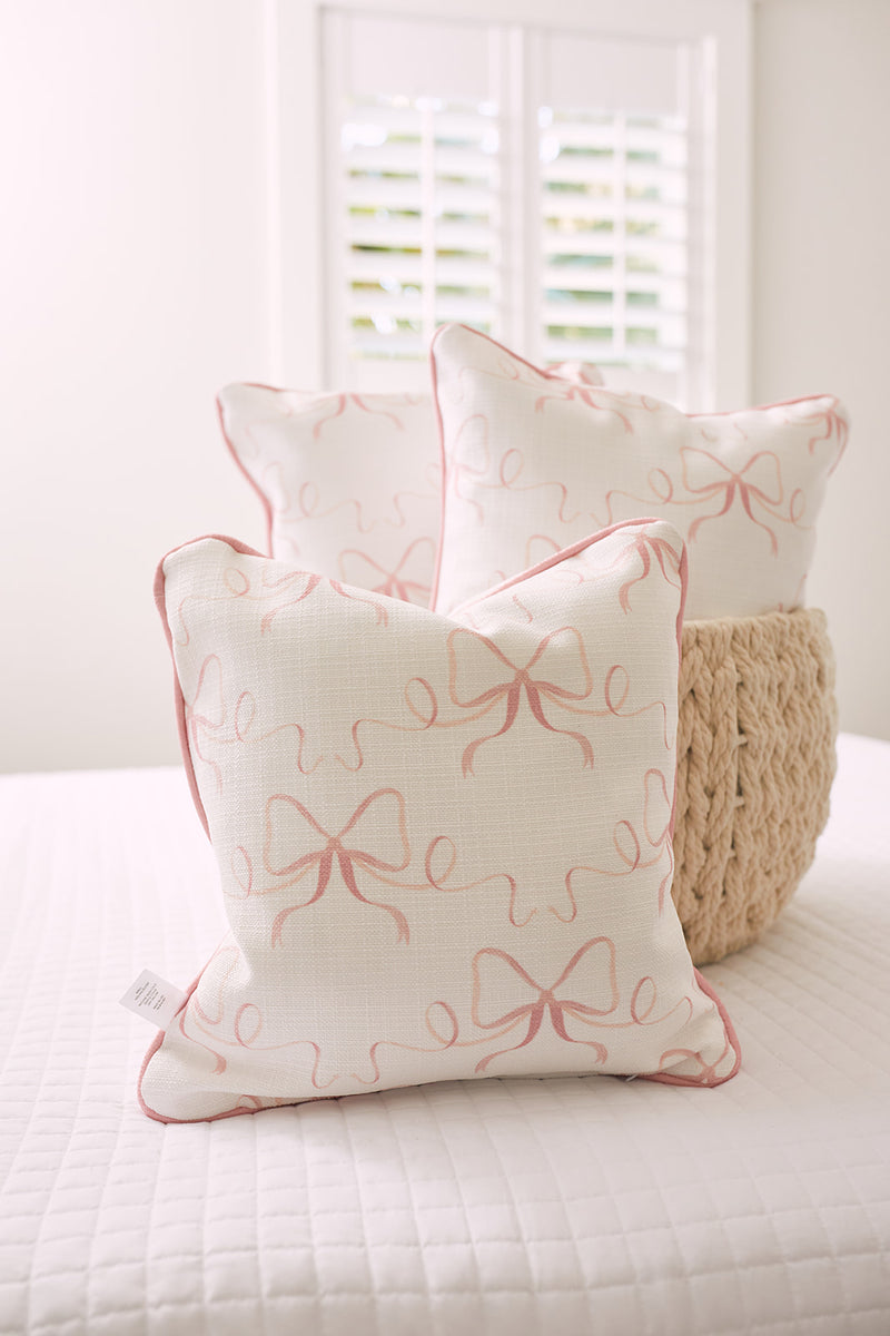 Pink bow pillow outlet