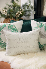 Fa la la la Bell Garland Lumbar Pillow