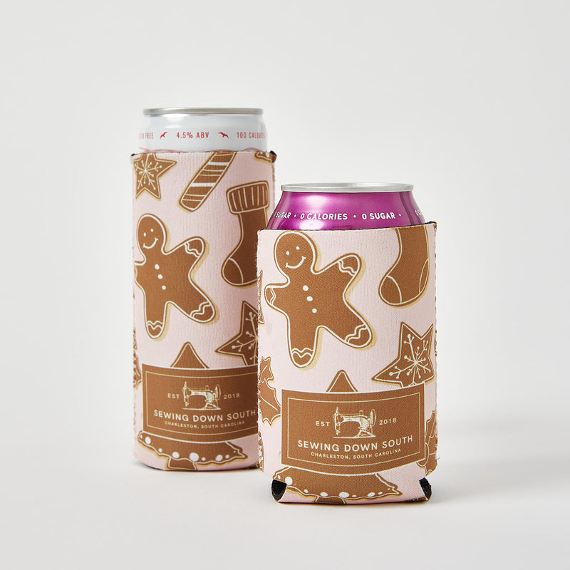 Pink Gingerbread Koozie, 4 PACK (Skinny or Standard)