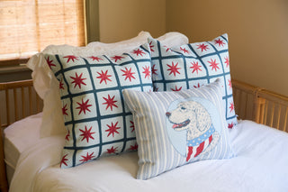 Americana Collection pillows on display.