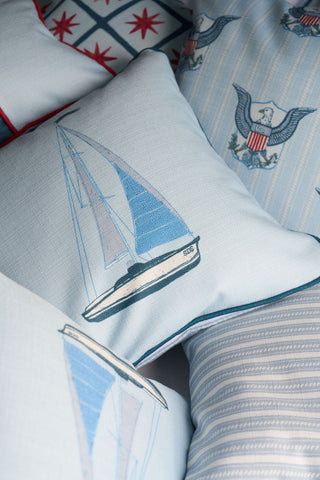 Americana Collection pillows on display.