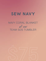 Sew Navy Bundle: Navy Coral Blanket and Navy Tumbler