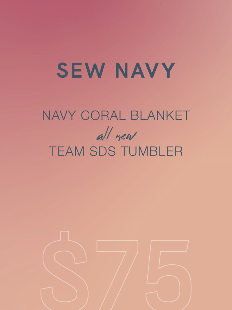 Sew Navy Bundle: Navy Coral Blanket and Navy Tumbler