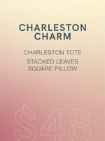 Charleston Charm Bundle: Stacked Leaves Pillow and Charleston Pineapple Tote