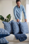 Modern Collection: Mod Large Crossing Tiles in Navy Pillow