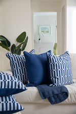 Modern Collection: Mod Large Crossing Tiles in Navy Pillow