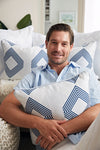 Modern Collection: Mod Geo Diamond Lumbar in Light Blue Pillow