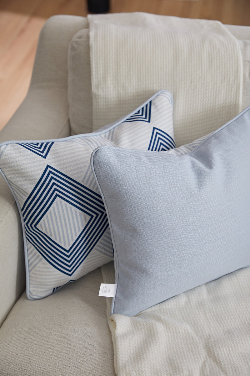 Modern Collection: Mod Geo Diamond Lumbar in Light Blue Pillow