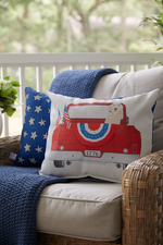 Americana Dog In Truck Lumbar Pillow