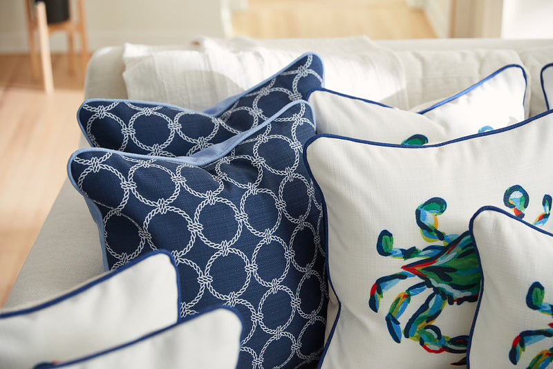 Navy Rope Rounds Pillow