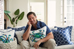 The King Crab Lumbar Pillow with Navy