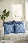 Bel Air Blue Large Rope Rounds Lumbar Pillow