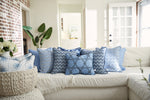 Bel Air Blue Large Rope Rounds Lumbar Pillow