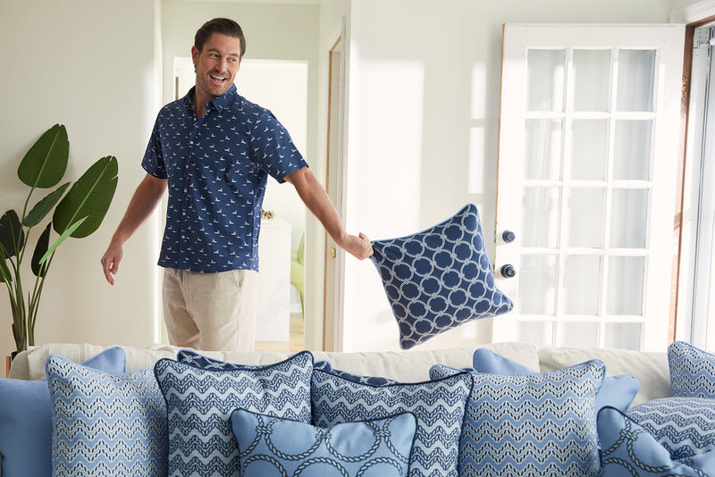 Navy Rope Rounds Pillow