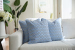 Bel Air Blue Chevron Ropes Pillow