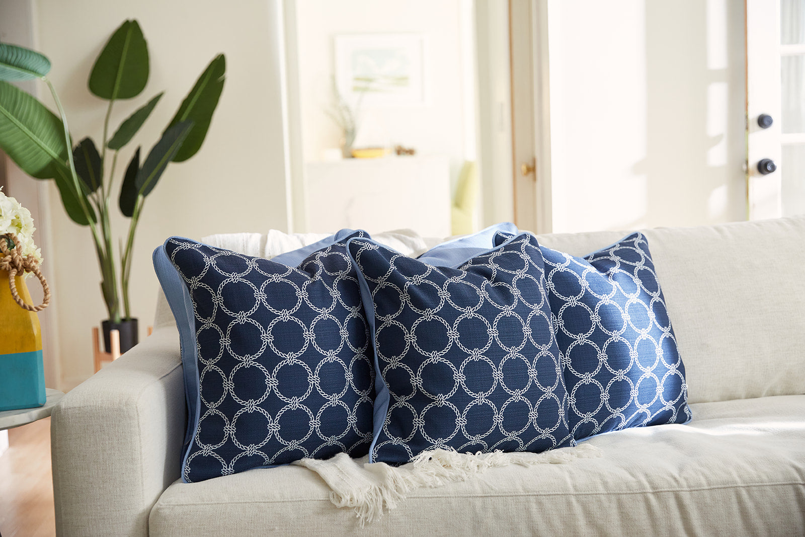 Bel Air Blue Large Rope Rounds Lumbar Pillow – Sewing Down South