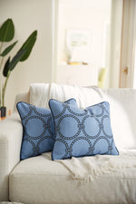 Bel Air Blue Large Rope Rounds Lumbar Pillow