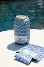 Navy Chevron Ropes Koozie, 4 PACK (Skinny or Standard)
