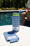 Navy Chevron Ropes Koozie, 4 PACK (Skinny or Standard)
