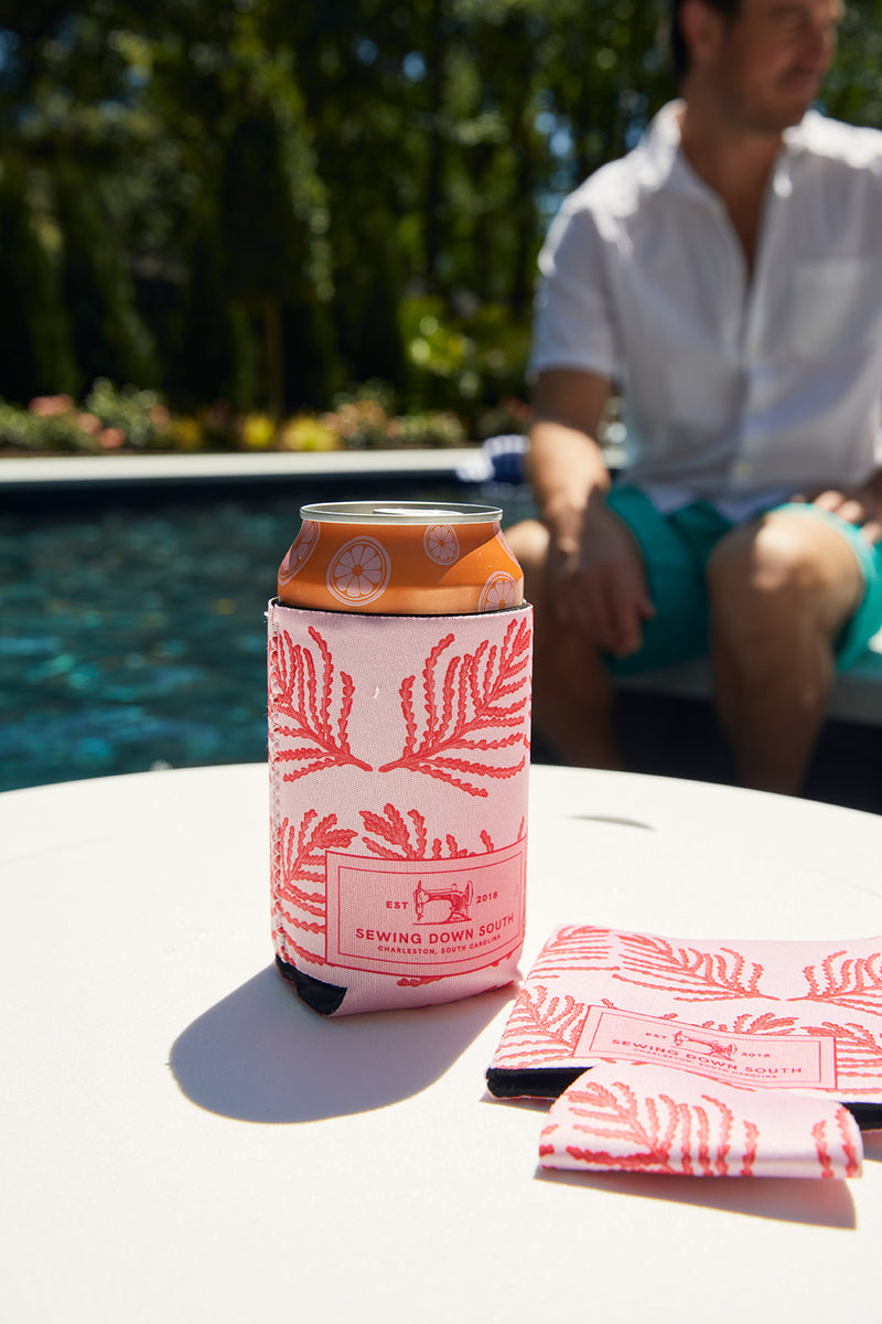 Pink Ferns Koozie, 4 PACK (Skinny or Standard)