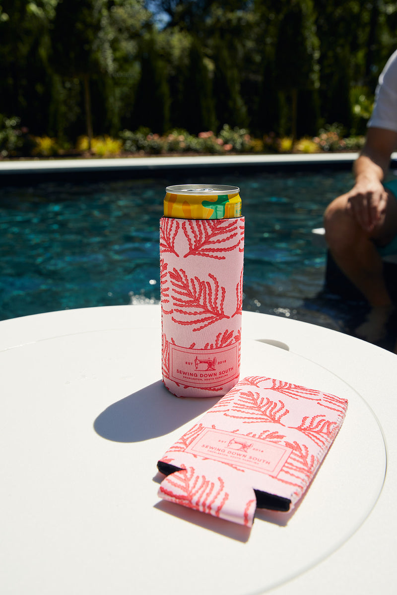 Pink Ferns Koozie, 4 PACK (Skinny or Standard)