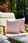 Coral Greek Key Outdoor Pillow