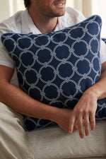 Navy Rope Rounds Pillow