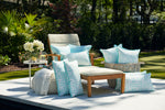 Mint Greek Key Extended Lumbar Outdoor Pillow