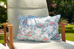 Coral Crab Craze Lumbar Outdoor Pillow