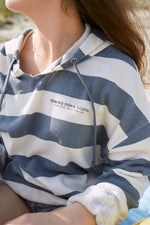 Vintage Distressed SDS Striped Ladies Fleece Hoodie