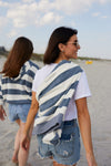 Vintage Distressed SDS Striped Ladies Fleece Hoodie