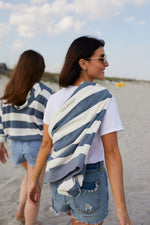 Vintage Distressed SDS Striped Ladies Fleece Hoodie
