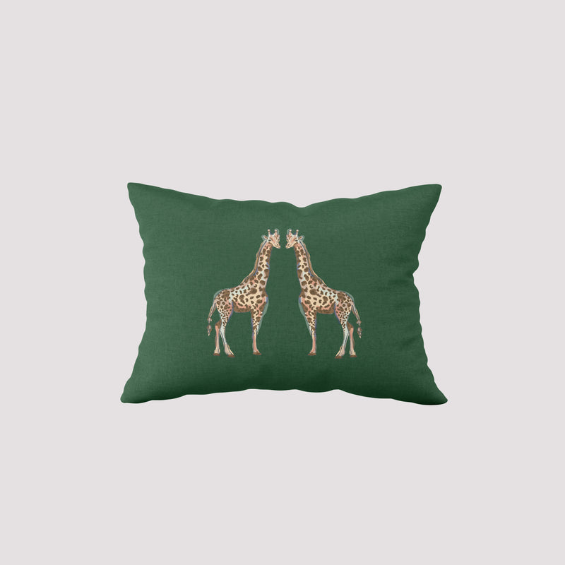 Giraffes on Grass Lumbar Pillow
