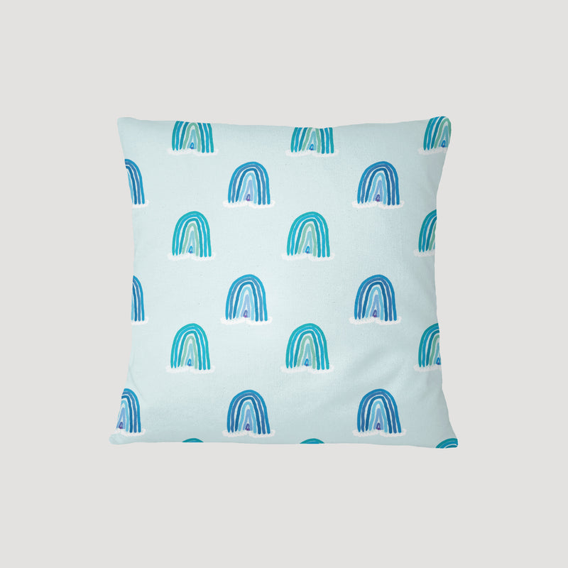 Rainbows in Blue Pillow