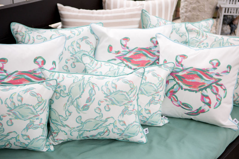 Outdoor Coral King Crab Pillow