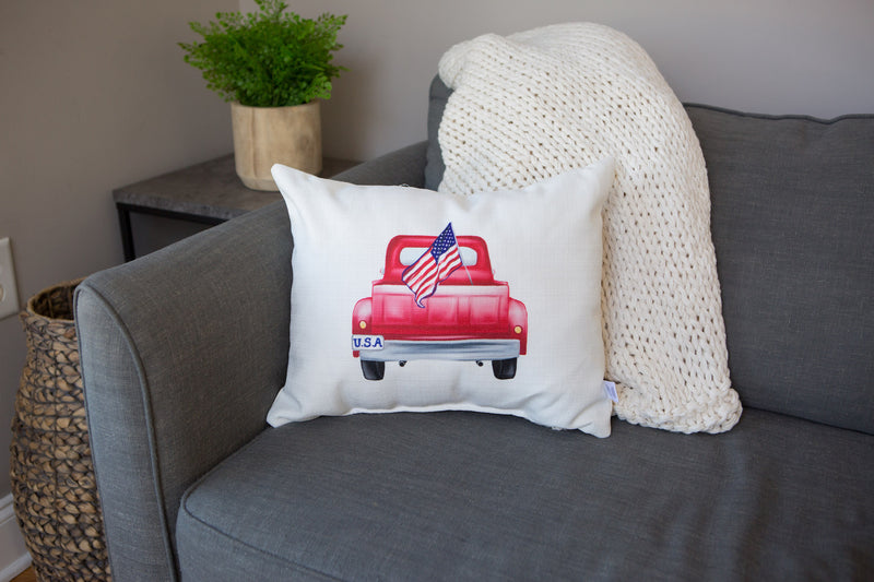 Americana Vintage Truck Lumbar Pillow