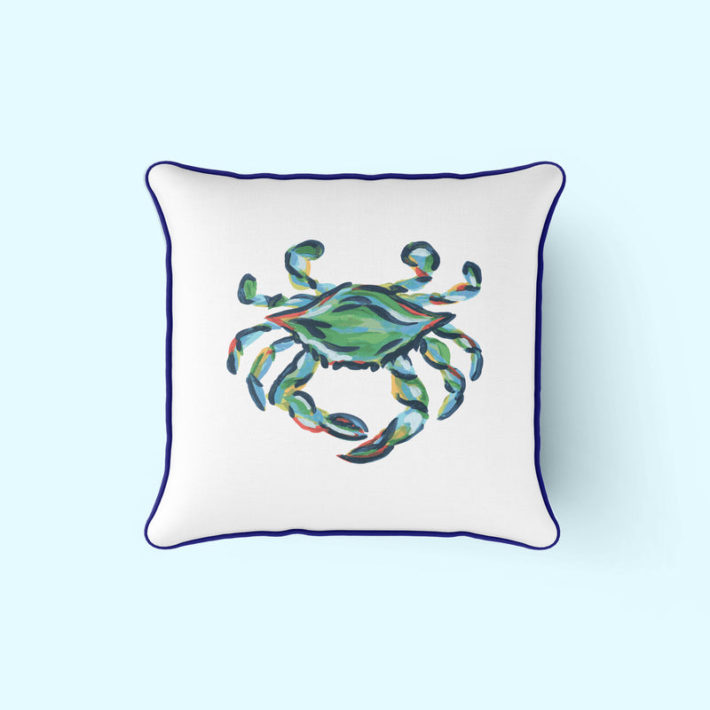 Outdoor King Crab Pillow with Navy
