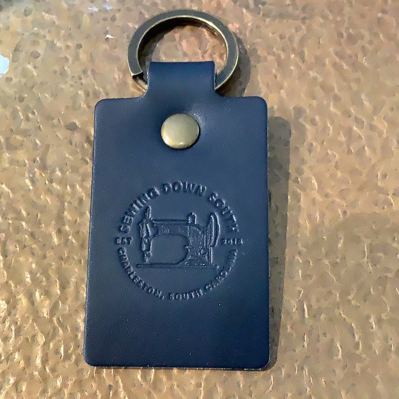 SDS leather keychain- Navy