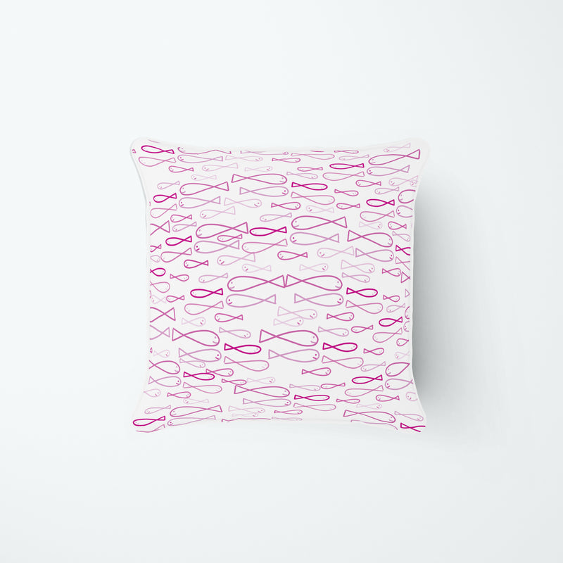 Sea of Pink Minnows Pillow