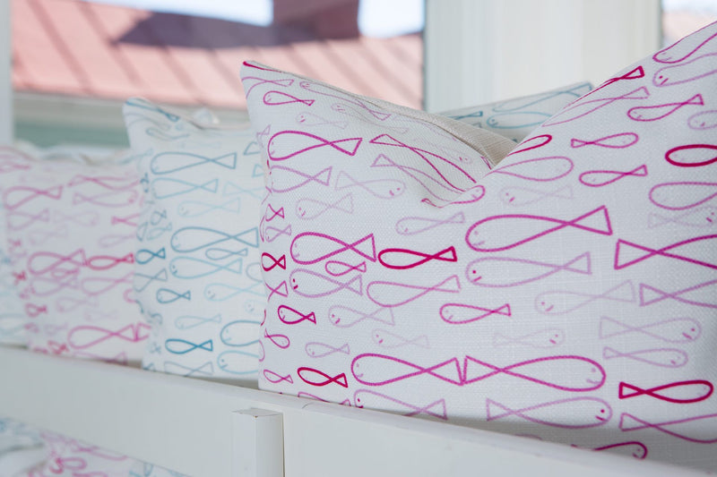Sea of Pink Minnows Pillow