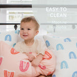 Toddler Sleeping Bundle: Organic Pillow + Blue Rainbows Case