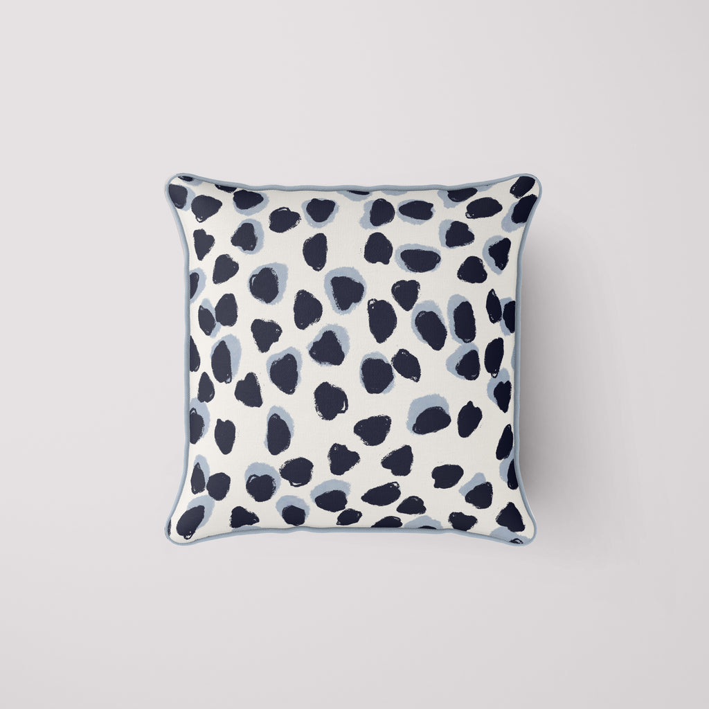 White Throw Pillow, Solid with Polka Dots