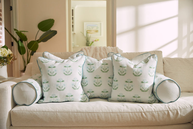 Bee & Florals Collection: Victorian Floral in Blue Pillow