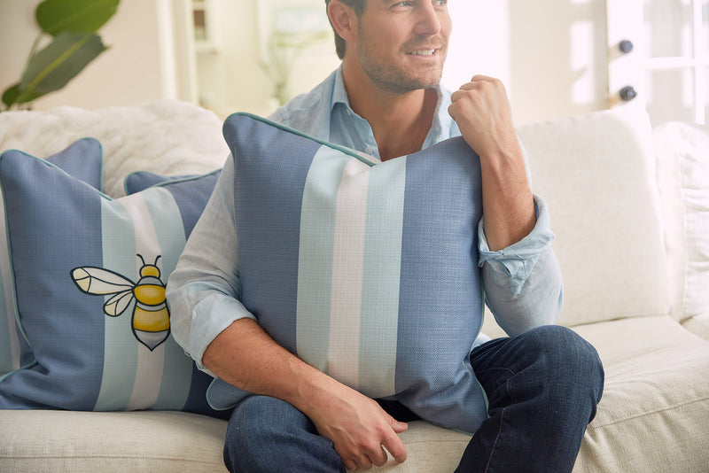 Bee & Florals Collection: Bee Stripe Pillow