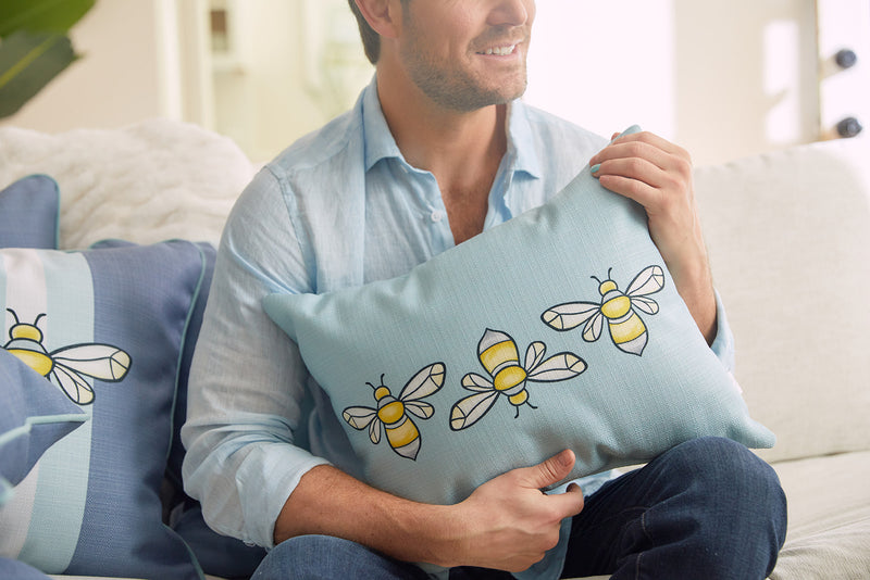 Bee Florals Collection Bee Trio Lumbar Pillow Sewing Down South